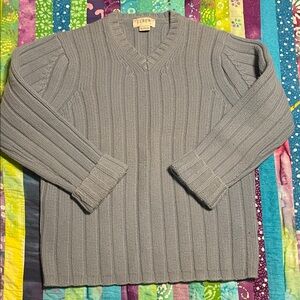 J. Crew Men's V-Neck Sweater in Gray